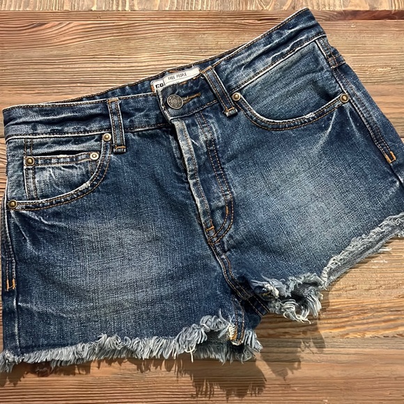 Free People Pants - Free People Frayed Denim Jean Shorts W24